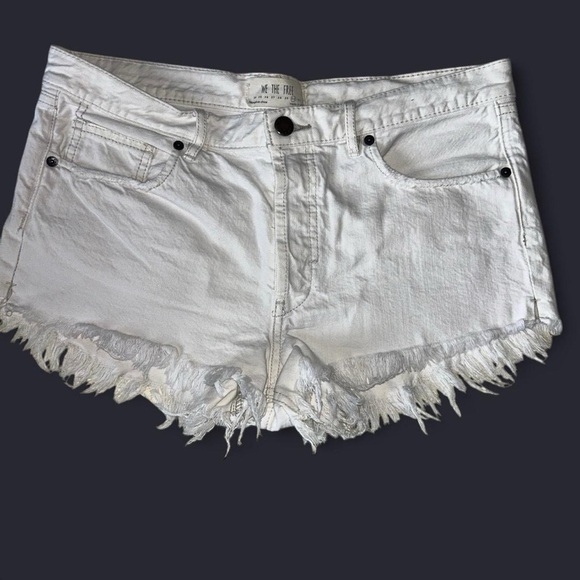 We The Free by Free People White Denim Shorts | Size 30 | Button Fly - Picture 3 of 9